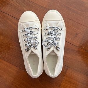 RELIST - authentic! christian dior walk’n’dior white cotton canvas sneakers 37